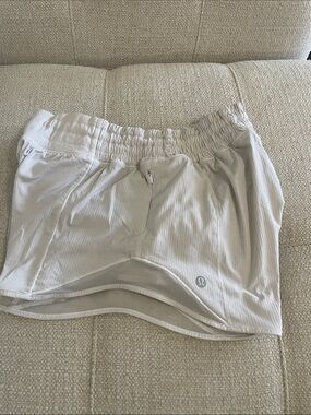 lululemon athletica Light Beige/Off-White Athletic Shorts
